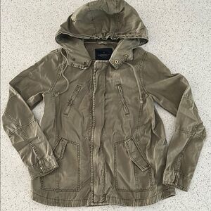 American Eagle Outfitters Olive Hooded Jacket